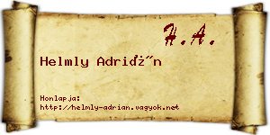 Helmly Adrián névjegykártya
